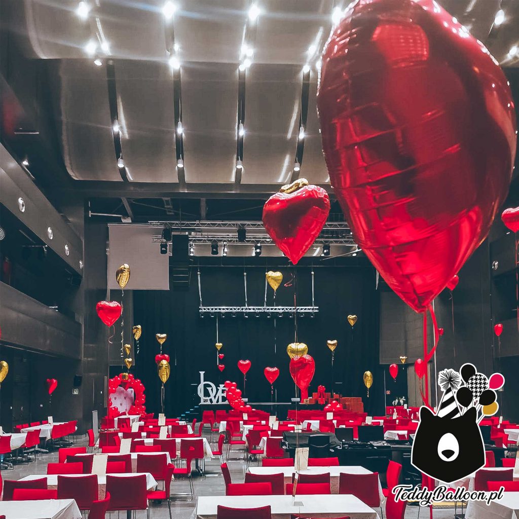 Balony na event - foliowe czerowne serca